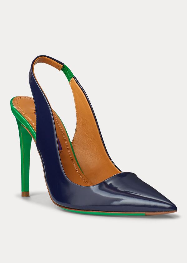 Ralph Lauren Carley Two-Tone Calfskin Pumps Dame Danmark (EIDLX8456)